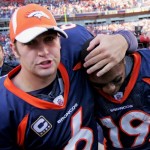 Jay Cutler and Eddie Royal Chargers post game