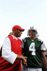 Herm Edwards and Brett Favre (Getty Images)