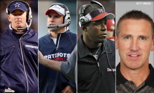 Jason Garrett, Josh McDaniels, Raheem Morris, and Steve Spagnuolo are among seven candidates the Broncos are interviewing this week.  (Getty Images)