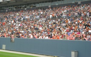 13,402 fans attended the Thursday night practice at INVESCO Field at Mile High, a record audience for a Denver Broncos practice.  (BroncoTalk/Kyle Montgomery)