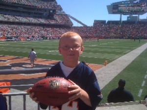 Josh here is one lucky kid, and probably Brandon Stokley's biggest fan.