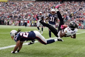 The Patriots secondary is fast - and physical. (Photo by Elsa/Getty Images)
