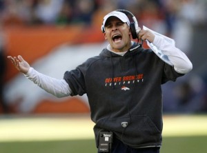 Denver Broncos head coach Josh McDaniels yells at the referees from the sidelines during their NFL football game against the Oakland Raiders in Denver December 20, 2009. (REUTERS/Rick Wilking)