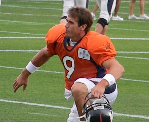 Denver Broncos quarterback Brady Quinn at the team's training camp August 4, 2010. (BroncoTalk.net)