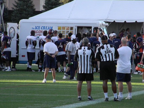 An ice cream truck delivered cool treats to Denver Broncos players to end practice Friday (BroncoTalk.net)