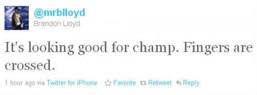 Lloyd tweet on Champ