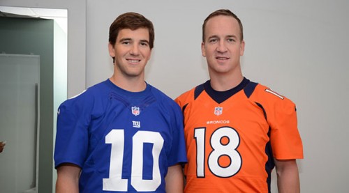 Eli and Peyton Manning in Nike jerseys