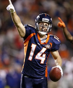 Stokley spent three years with the Broncos after playing with Manning for four seasons in Indianapolis.  (Image courtesy of Jack Dempsey/AP)